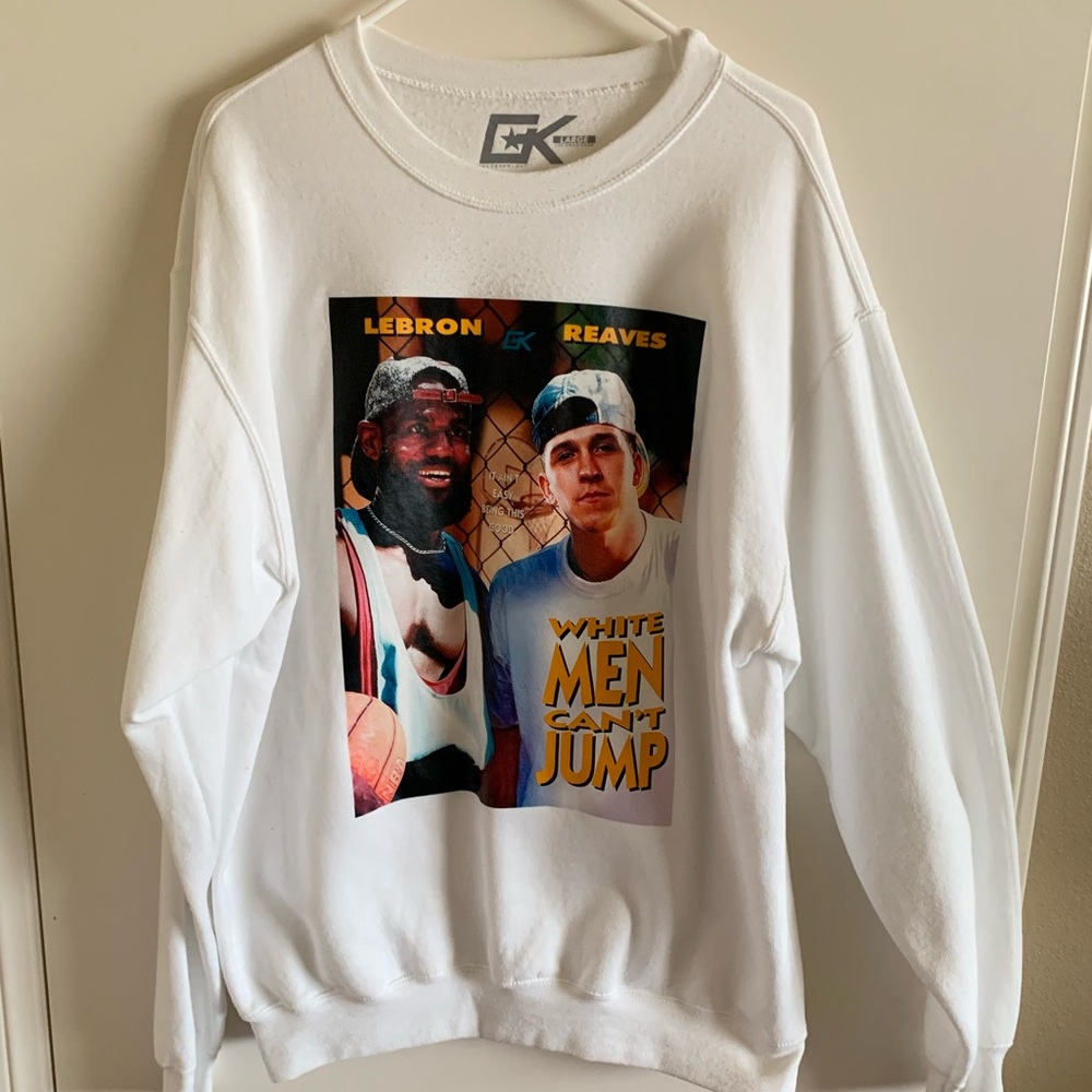 White Men Can’t Jump LA Lakers White Sweatshirt Men Large. Good Condition.
